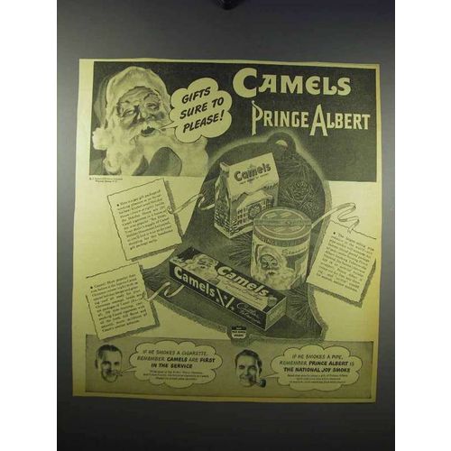 1943 Camel Cigarettes, Prince Albert Tobacco Ad - Santa
