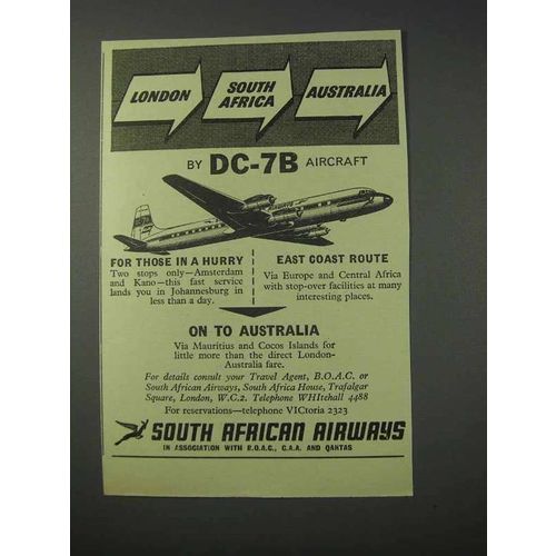 1959 South African Airways Ad - London South Africa