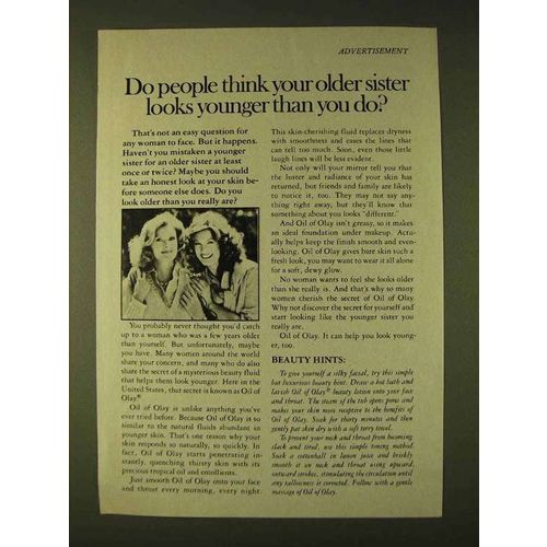 1979 Oil of Olay Ad - Older Sister Looks Younger