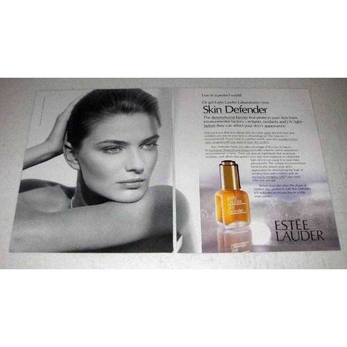 1989 Estee Lauder Skin Defender Ad - A Perfect World