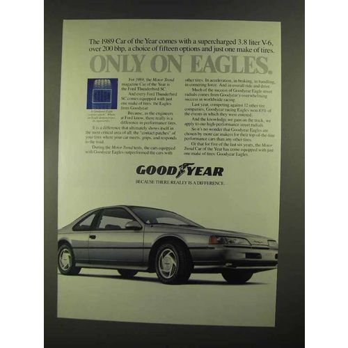 1989 Goodyear Eagle Tires Ad - Ford Thunderbird SC