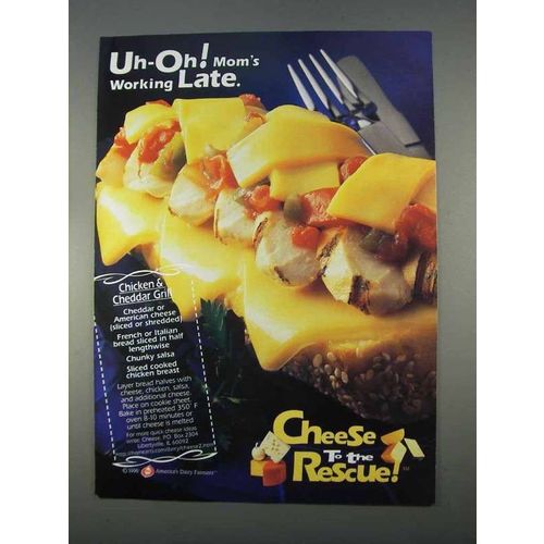 1996 America's Dairy Farmers Ad - Chicken & Cheddar
