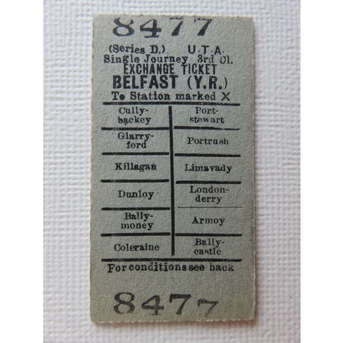 Ulster Transport Authority Belfast(York Rd) Exchange Ticket #55