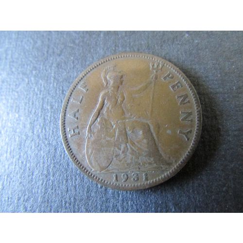 1931 GEORGE V HALFPENNY FREE POST. E