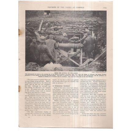 GERMAN PRISONERS, BATTLE of CAMBRAI, FRANCE 1917 WW1 photograph from magazine.