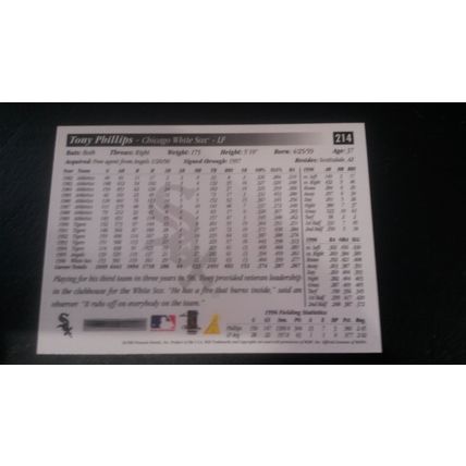 1997 Score Card # 214 Tony Phillips Near Mint (7) Chicago White Sox