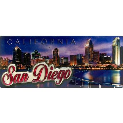San Diego California Foil Panoramic Fridge Magnet