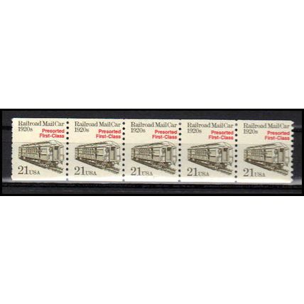 2265 21c Mail Car Fine MNH Dry Gum PNC 1/5 X1187