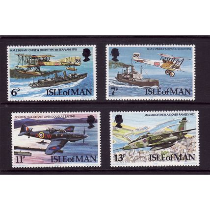 ISLE OF MAN 1978 RAF JUBILEE SET 4 VALS U/M MINT