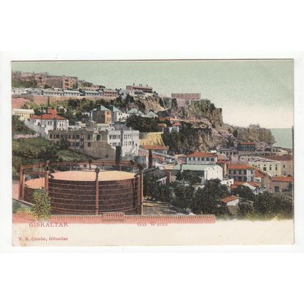 Gas Works Gibraltar Early Undivided Back Postcard V B Cumbo