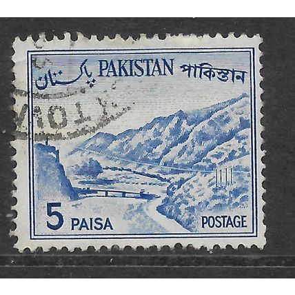 PAKISTAN 1961 5p BLUE KHYBER PASS SG 173 FINE USED#