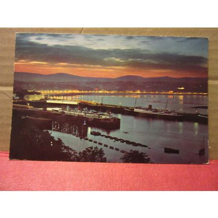 DOUGLAS BAY by night, Isle of Man used postcard 1967 pm =