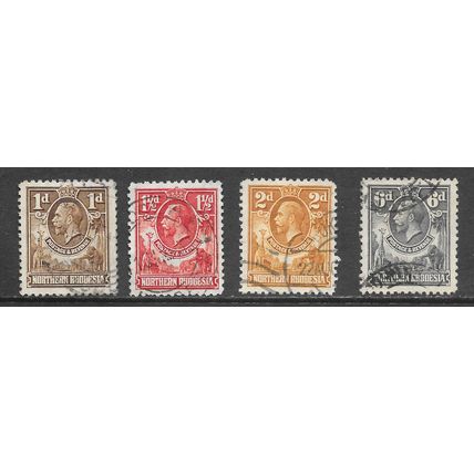 NORTHERN RHODESIA 1925 KG5 RANGE 4 STAMPS USED TO 6d LOT 20p