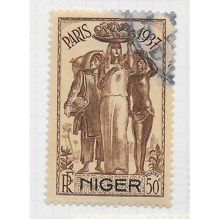 NIGER RF COLONY 1937 PARIS EXHIBITION INTERNATIONAL EXPOSITION 50c NATIVES FRUIT