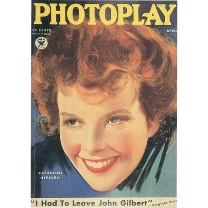 Katharine Hepburn Photoplay Hollywood Magazine Cover Postcard