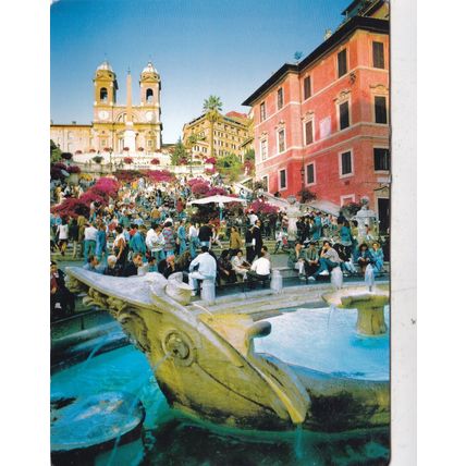 Roma Piazza di Spagna Italy Postcard posted 2007 creased
