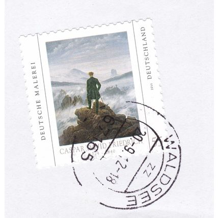 Waldsee postmark Germany 2012 on Caspar Friedrich 0.55e VGC