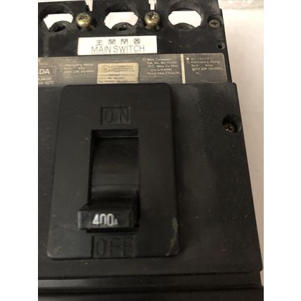 FUJI BU-KDA3400 400A,Fuji BU-KDA 400A CIRCUIT BREAKER 400AMP 3P,240VAC,TRIP,CW