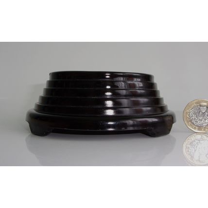 Art Deco Black Glass Plinth / Base / Stand.