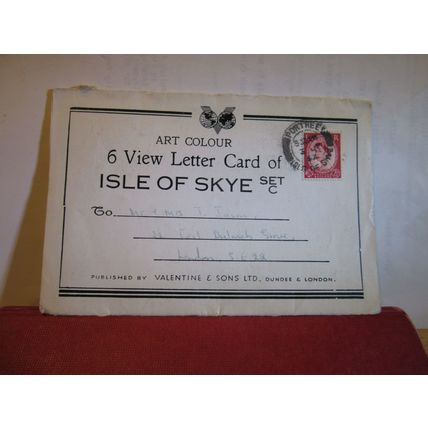6 x view LETTERCARD, ISLE OF SKYE used vintage letter card 1953 pm =