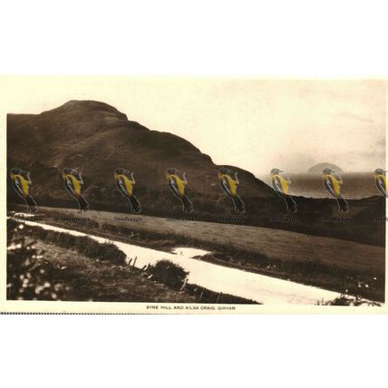 Byne Hill And Ailsa Craig, Girvan, RP Holmes Herald Series Postcard