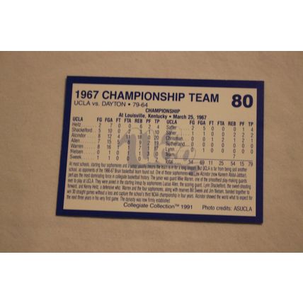 1967 Championship Team 1991 Collegiate Collection UCLA NO. 80