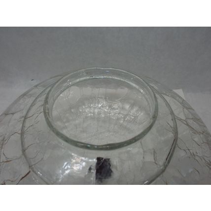 Beautiful Vintage Clear Crackle Glass Ceiling Light Shade Cover Globe & Finial