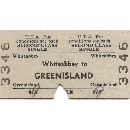 U.T.A. Edmondson Ticket - Whiteabbey to Greenisland