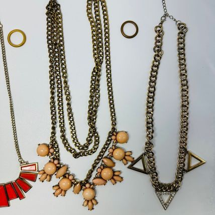 Assorted Statement Necklaces & Bracelet Set Geometric Floral Fashion Jewelry