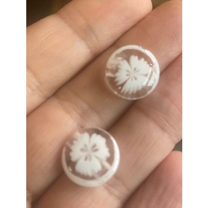 13mm Clear Round Resin flower Shank Buttons Great For Cardigans Knitting Sewing