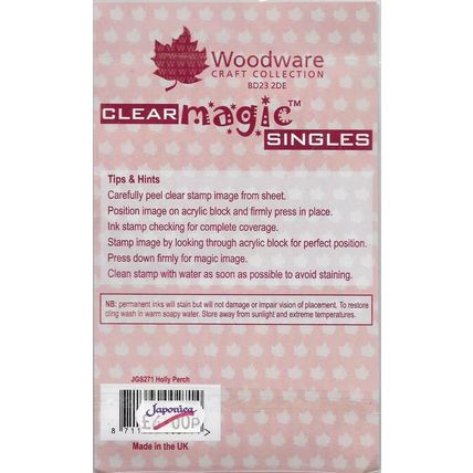 Woodware. Holly Perch Stamp Set. Stamping Cardmaking Scrapbooking Crafts