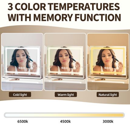 Tabletop Mount Vanity Mirror with Lights Makeup Mirror Touchscreen Control USB