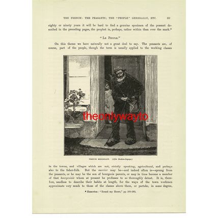 French Mendicant (Beggar), France, Book Illustration (Print), c1880