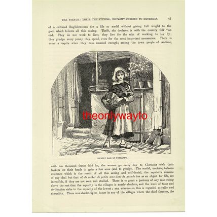 Country Lass Of Normandy, France, Book Illustration (Print), c1880