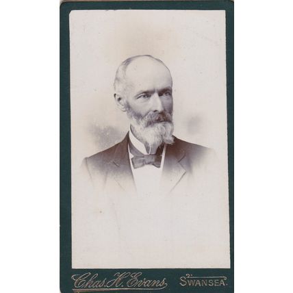 VICT. CDV PHOTO -DAPPER BEARDED MAN BY CHAS EVANS, SWANSEA