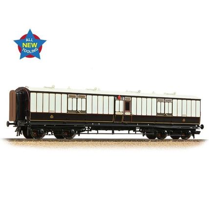 Bachmann 39-890 LNWR 50ft Arc Roof Full Brake Coach Dark Claret & White - NEW