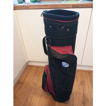 Ts Sport Cart Bag . Burgundy Black Golf Club Bag Nice Condition With Hood