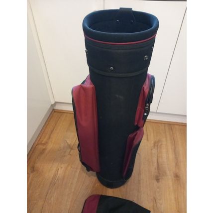 Ts Sport Cart Bag . Burgundy Black Golf Club Bag Nice Condition With Hood