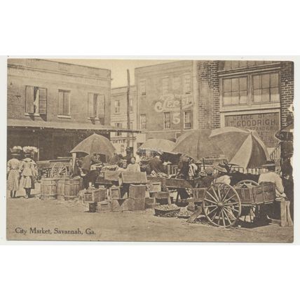 SAVANNAH GA City Market Original Vintage RPPC from 1900s
