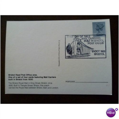 Bristol Head Post Office area 1981 SWPR15a Postcard FDI mail coach Norriss art