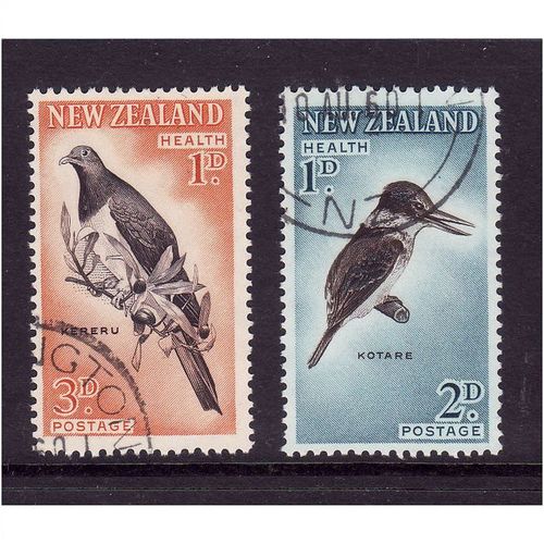 NEW ZEALAND 1960 BIRDS SG 803 / 804 SET 2 VALS FINE USED#2