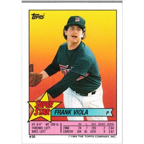 1989 Topps Yearbook Stickers - #30 - Frank Viola Stickercard