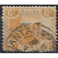 Federated Malay States 1919 SG40 6c Orange Fine Used .. .