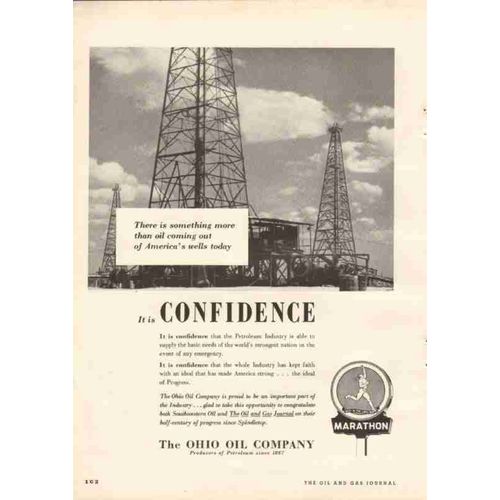 ohio oil company 1951 marathon confidence petroleum vintage ad