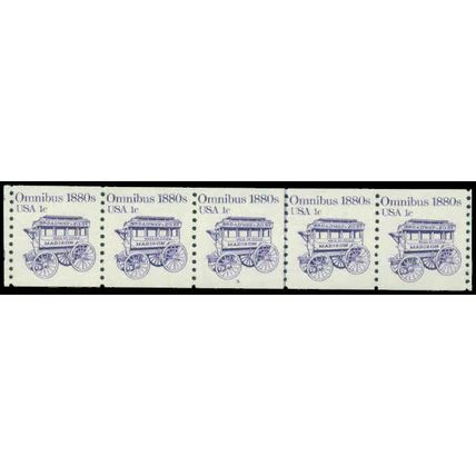 1897 1c Omnibus Fine MNH Dry Gum PNC 5/5 P0429