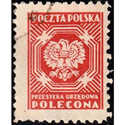 Poland 1946 Eagle Official Used Stamp Coat of Arms 21.2 x 16.4mm 10.75 x 11p