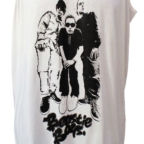 Beastie Boys T-shirt White Medium 1980s Hip Hop Punk ROCK Festival Graphic Top M