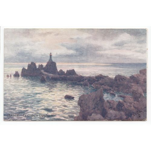 La Corbiere Lighthouse Jersey H B Wimbush Oilette Art Postcard 7319