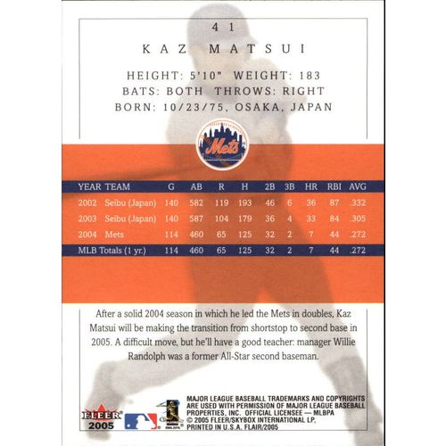 2005 Flair Kaz Matsui #41