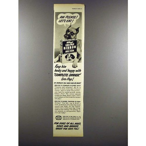 1950 Kellogg's Gro-Pup Dog Food Ad - Aw-Please!